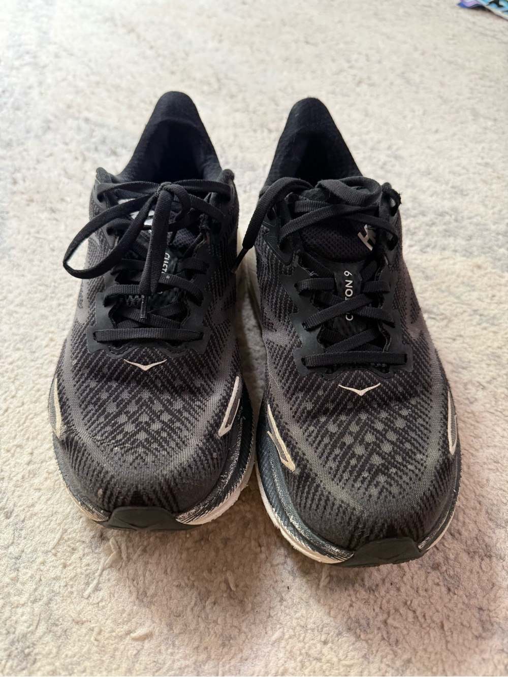 Hoka One One Black and White Women's Running Sneakers